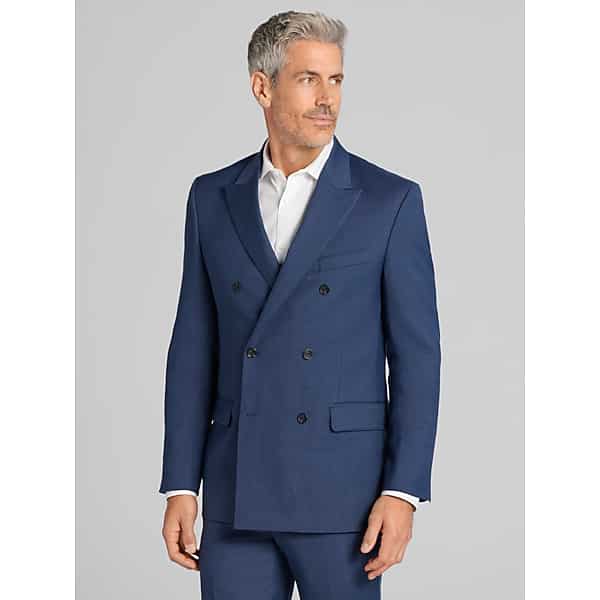 Pronto Uomo Platinum Men's Modern Fit Premium Wool Blend Double Breasted Suit Jacket Navy - Size: 44 Regular - Only Available at Men's Wearhouse