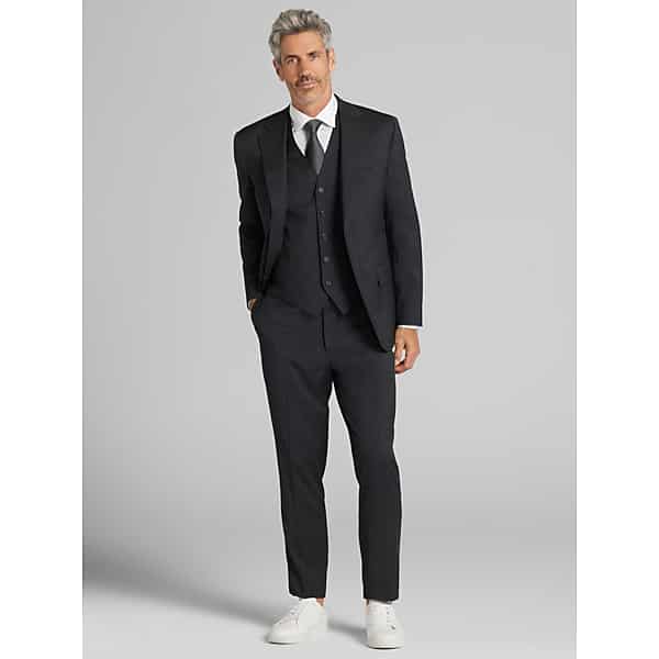 Joseph Abboud American Bespoke Modern Fit Wool Full Lined Men's Suit Charcoal Gray - Size: 32,33,34,36,38,40,40 Regular,40 Short,42,42 Regular,42