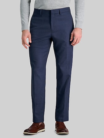 green emerald velvet dress Haggar Premium Comfort Dress Pants - Tonal Windowpane in Black/Charcoal