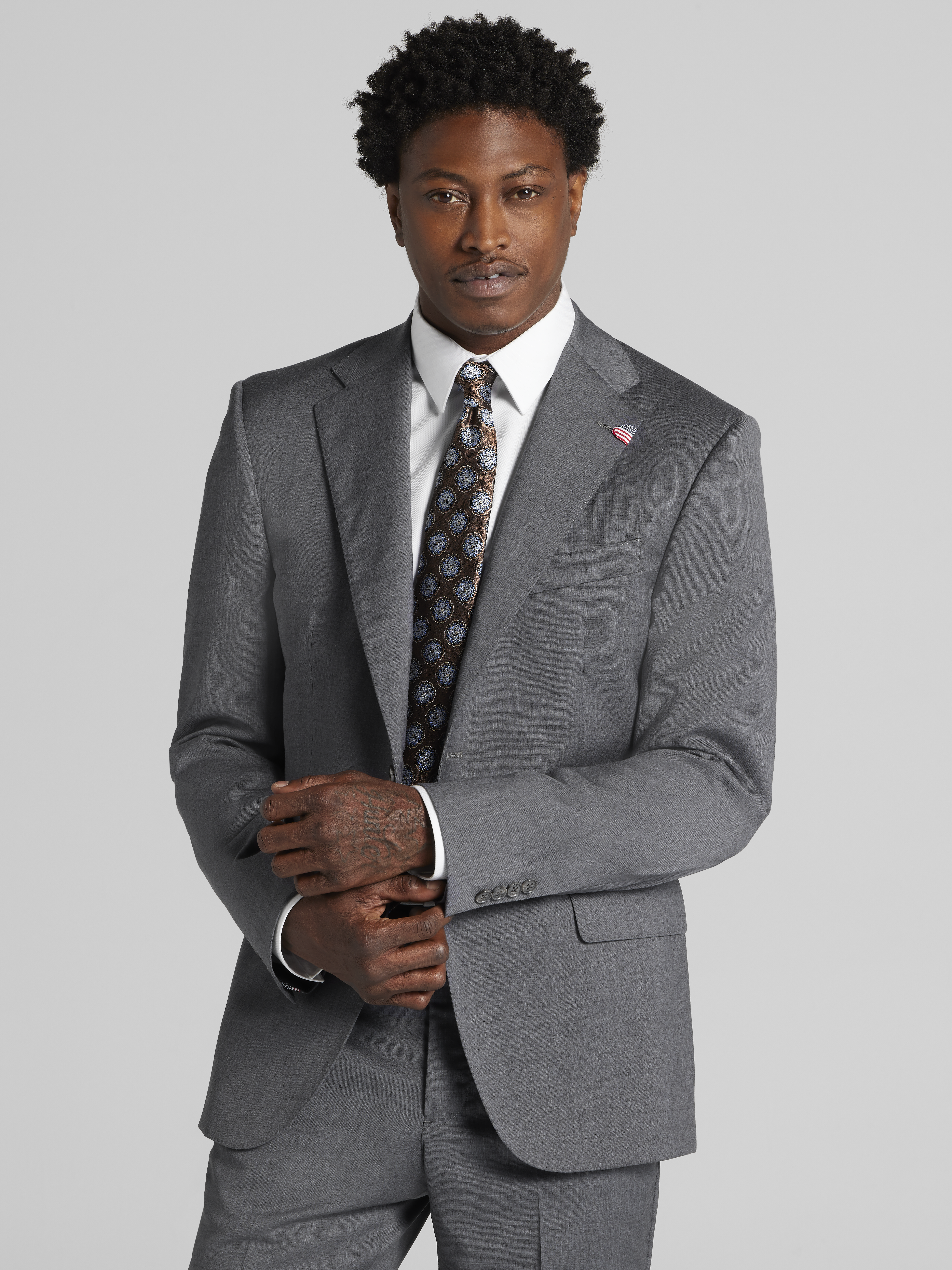 Joseph Abboud American Bespoke Modern Fit Wool Half Lined Suit