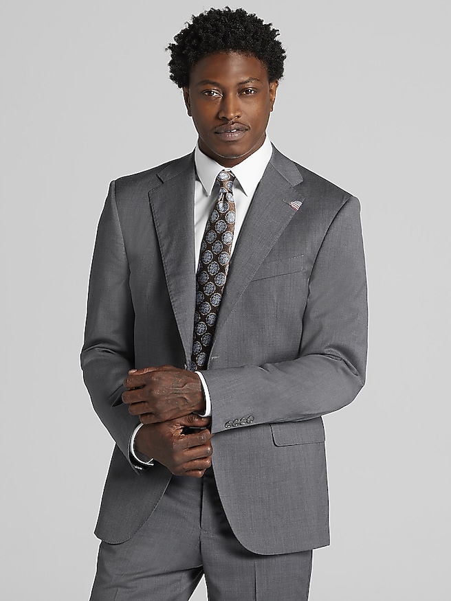 Joseph Abboud Big & Tall American Bespoke Modern Fit Men's Suit , Med Gray Solid