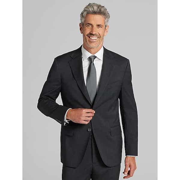 Joseph Abboud American Bespoke Modern Fit Wool Half Lined Men's Suit Charcoal Gray - Size: 32,33,34,36,38,38 Short,40,40 Regular,40 Short,42,42