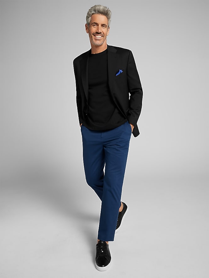 Joseph Abboud American Bespoke Modern Fit Wool Full Lined Suit Jacket, Black Solid - Image 7 of 7