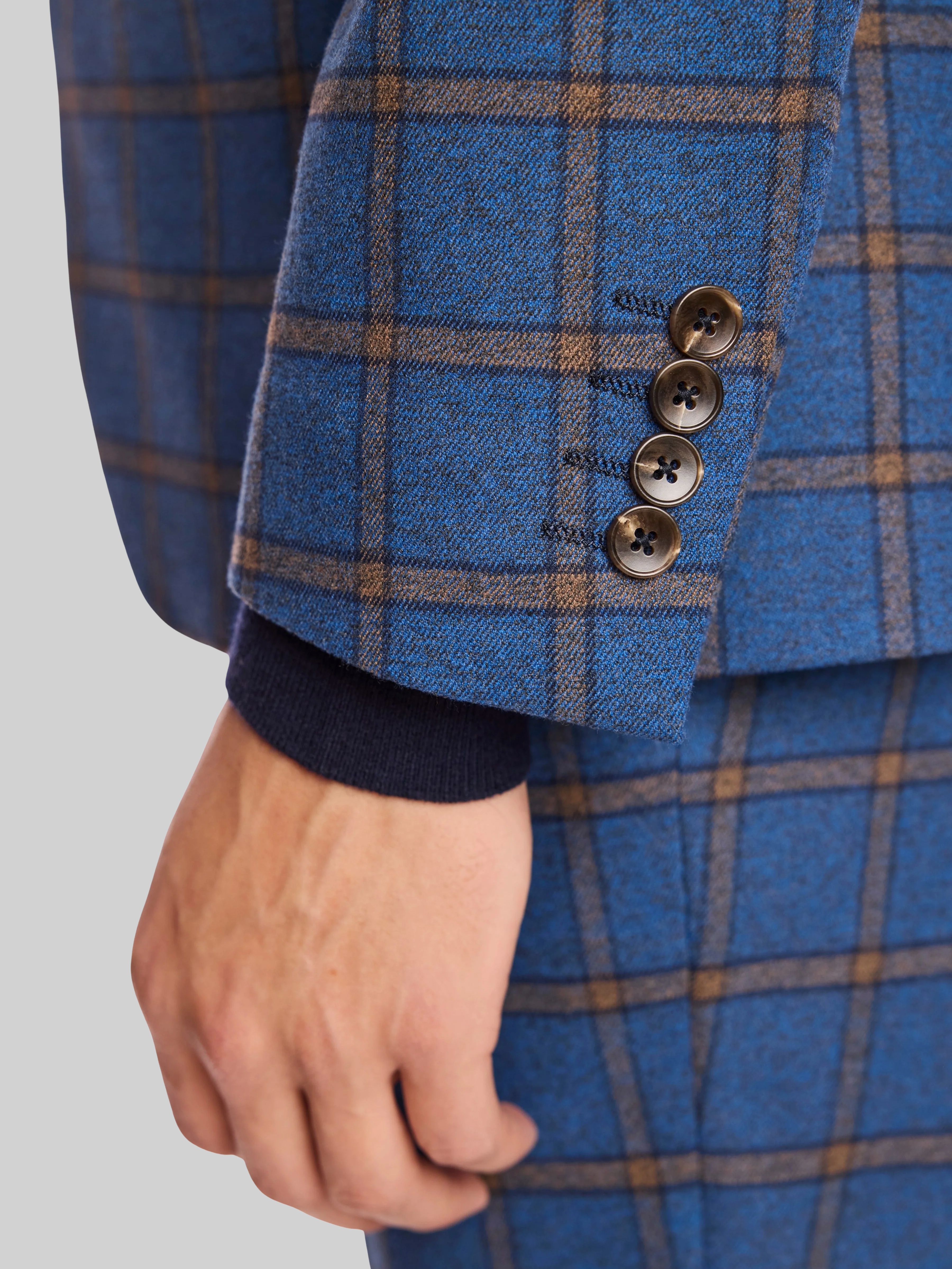 Slim Fit Windowpane Plaid Suit