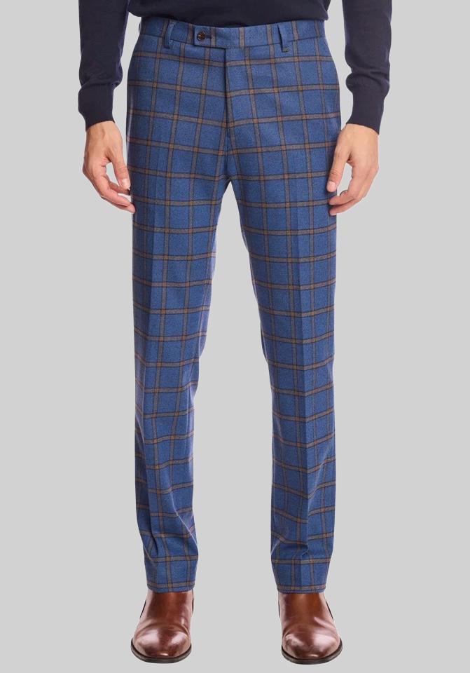 Slim Fit Windowpane Plaid Suit