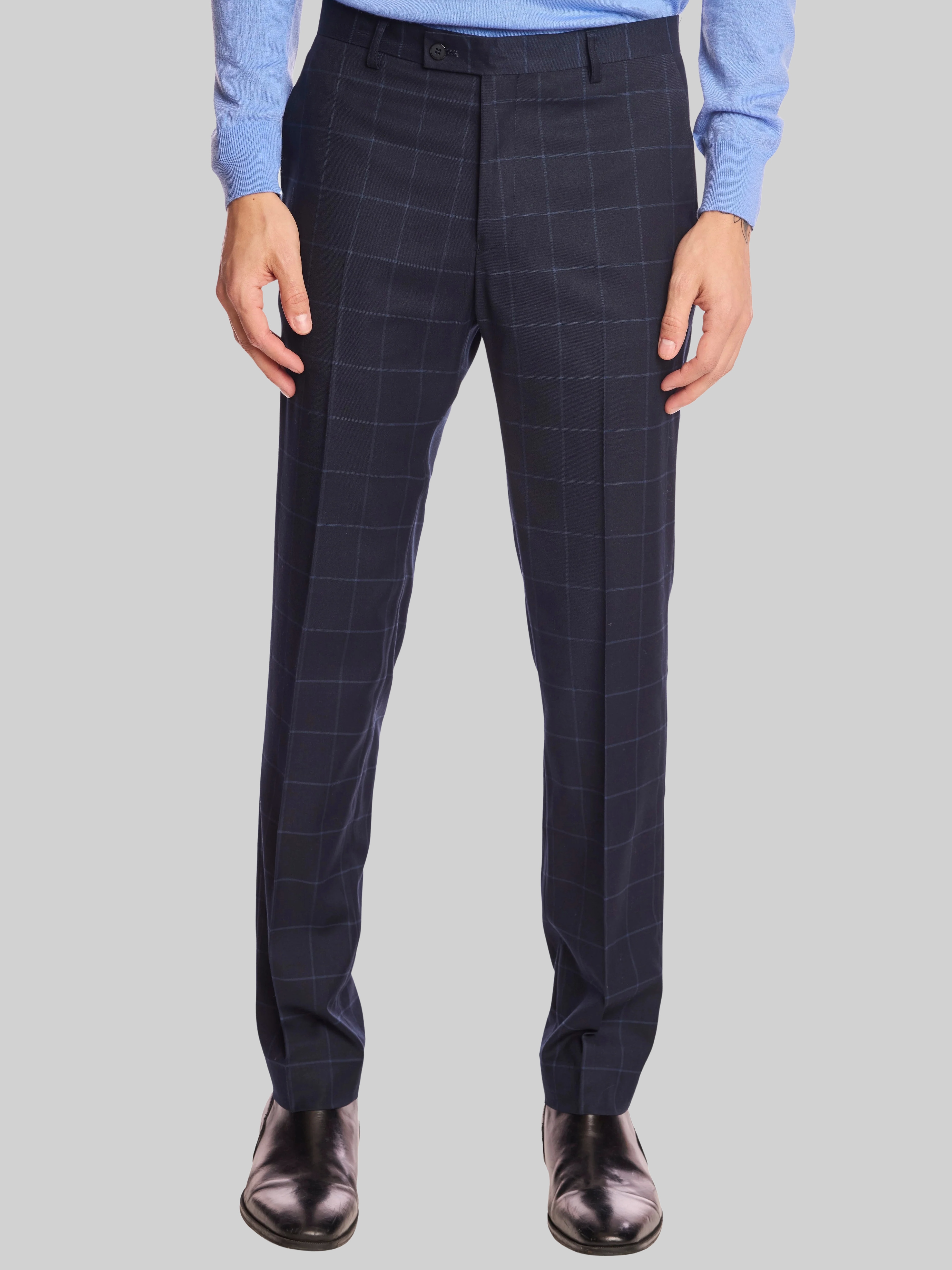 Slim Fit Windowpane Plaid Suit