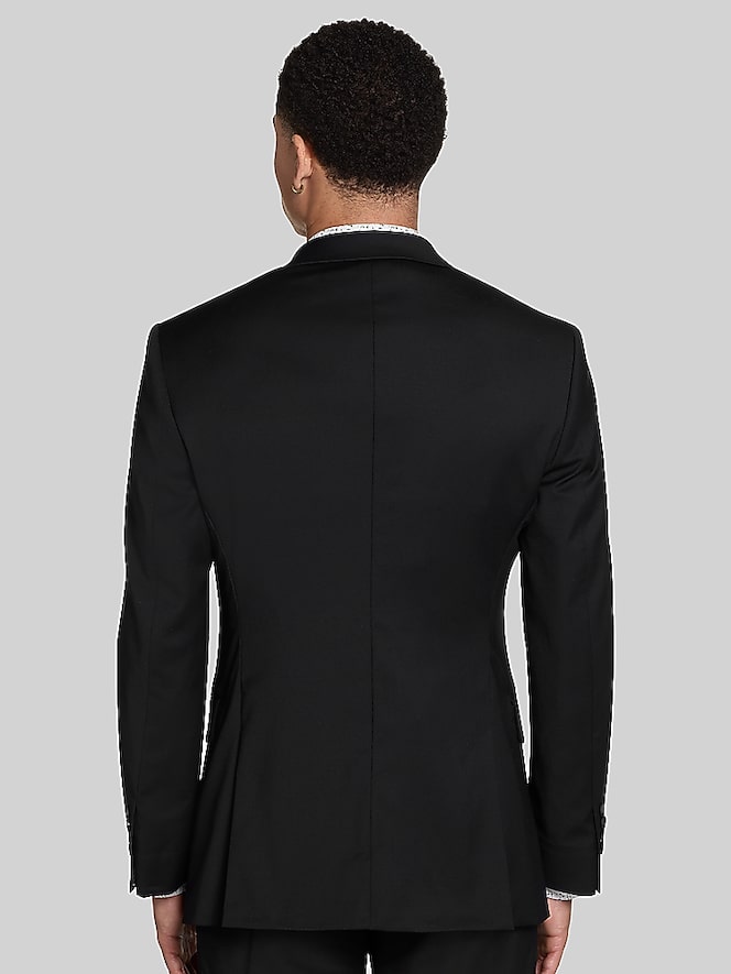 Awearness Kenneth Cole CHILLFLEX Slim Fit Premium Wool Blend Suit, Black Solid - Image 3 of 8