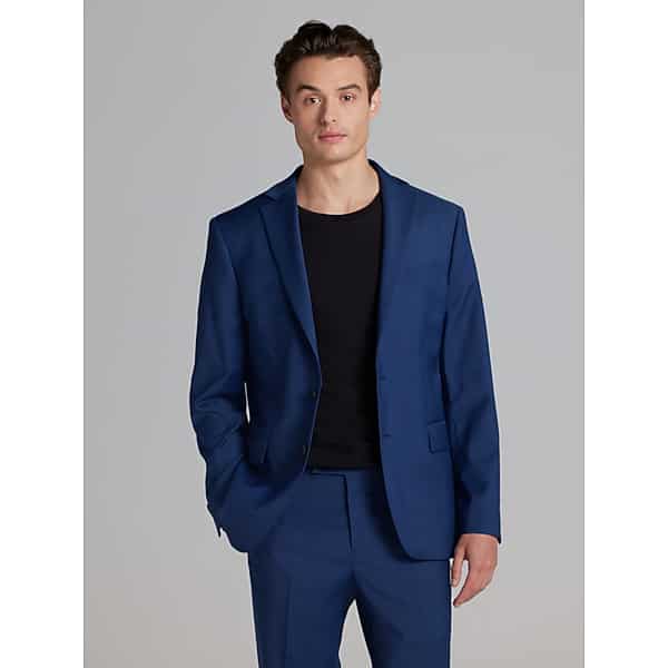 Awearness Kenneth Cole Big & Tall CHILLFLEX Slim Fit Premium Wool Blend Men's Suit Blue/Postman - Size: 44W x 30L,44W x 32L,44W x 34L,46W x 30L,46W x