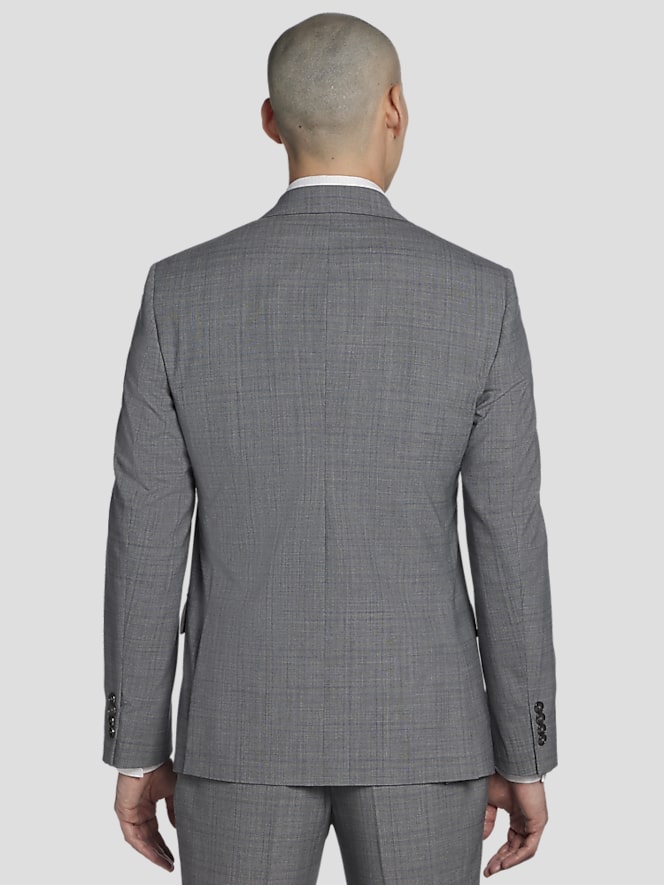 Calvin Klein Slim Fit Wool Blend Plaid Suit