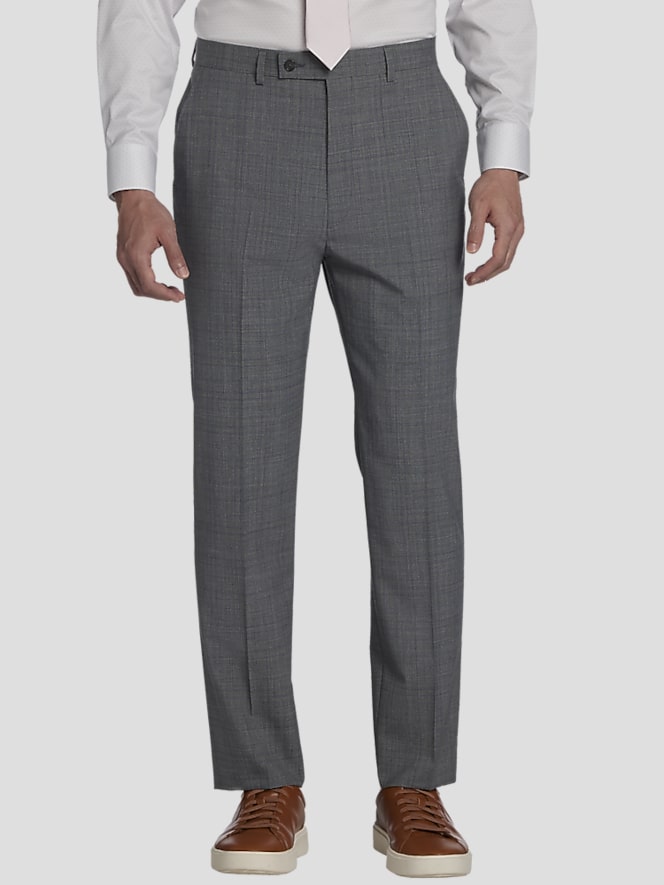 Calvin Klein Slim Fit Wool Blend Plaid Suit