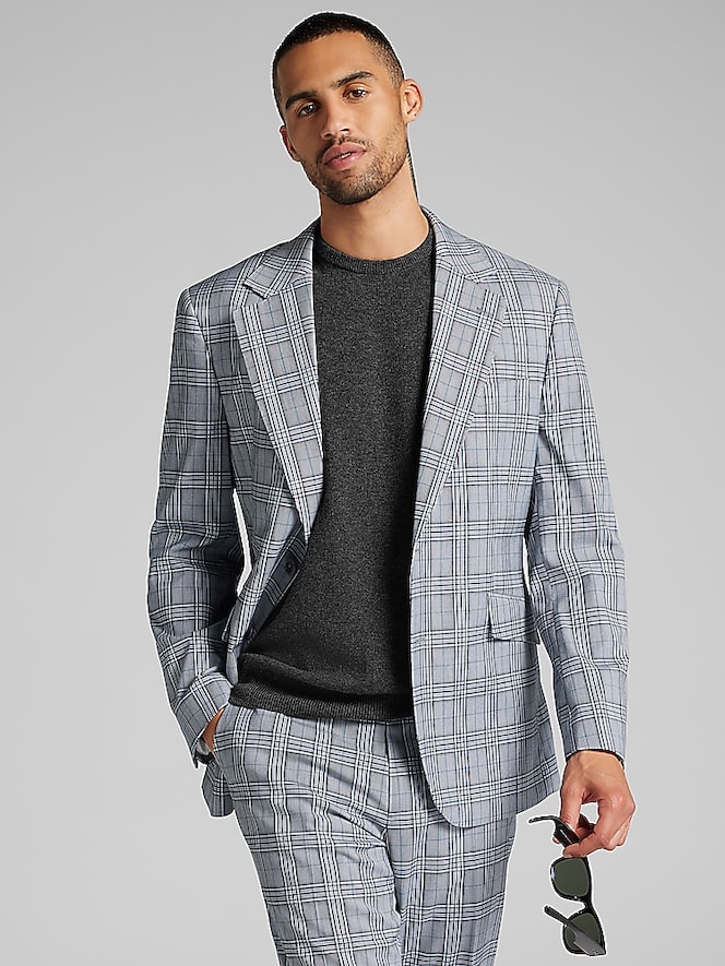 Joseph &Amp; Feiss Modern Fit Plaid Suit