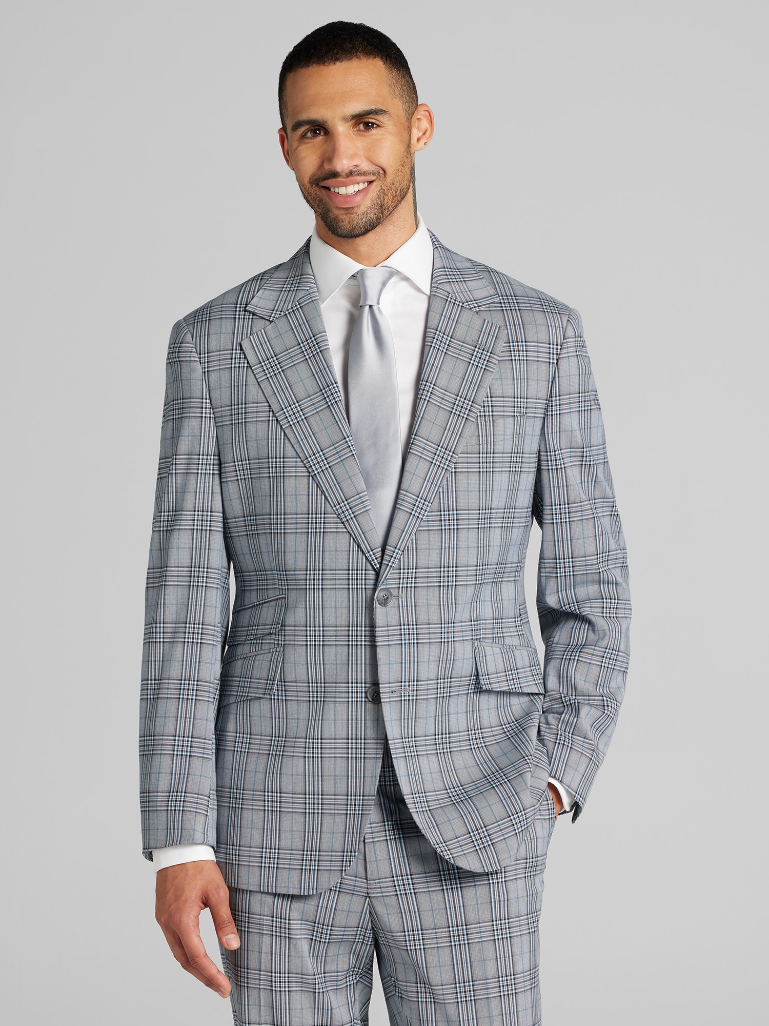 Joseph &amp; Feiss Joseph & Feiss Men's Modern Fit Plaid Suit In Multi