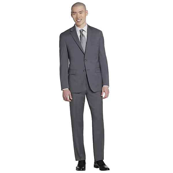 Awearness Kenneth Cole CHILLFLEX Modern Fit Premium Wool Blend Men's Suit Dove Grey - Size: 29W x 30L,29W x 32L,29W x 34L,30W x 30L,30W x 32L,30W x