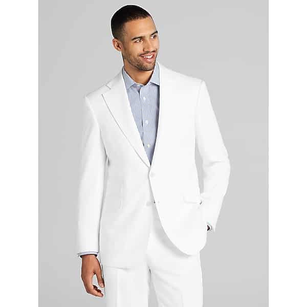 Joseph & Feiss Big & Tall Men's Modern Fit Suit White - Size: 50 Regular