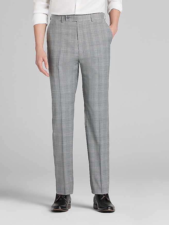 Big & Tall Slim Fit Plaid Men's Suit Pants