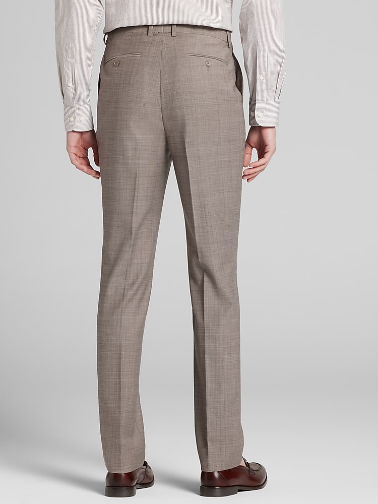Calvin Klein Big & Tall Slim Fit Tic Men's Suit Pants , Tan Tic - Size: 48W x 32L