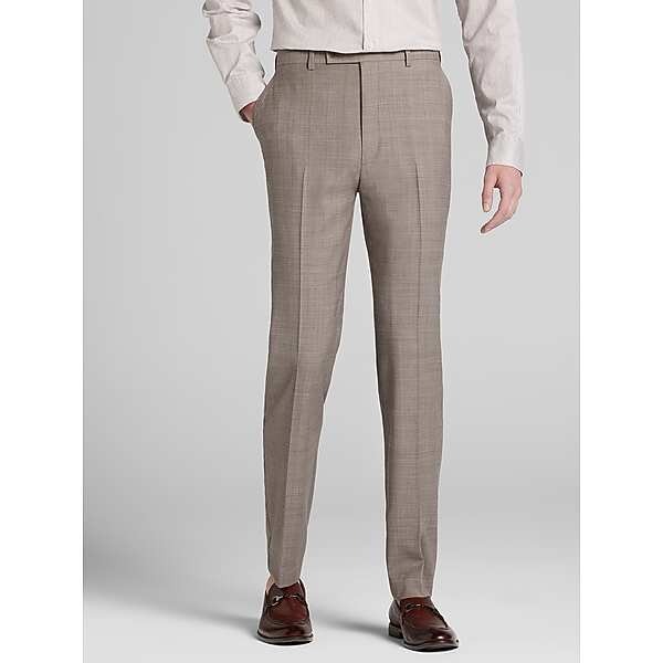 Calvin Klein Slim Fit Tic Men's Suit Pants Tan Tic - Size: 36W x 32L