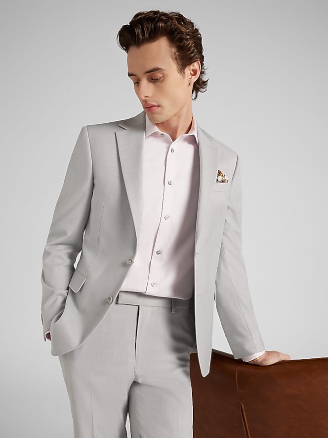Joseph &Amp; Feiss Slim Fit Washable Suit Jacket, Light Grey - Image 7 of 8