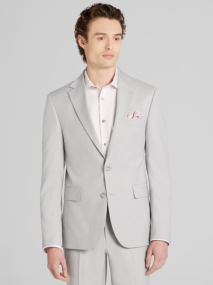light grey dress jacket Slim Fit Washable Suit | light grey linen suit