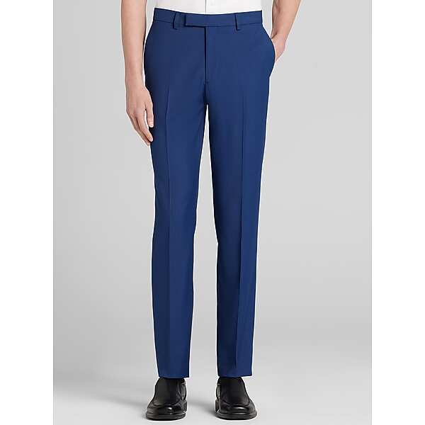 Joseph & Feiss Men's Slim Fit Washable Suit Pants Blue - Size: 40W x 30L
