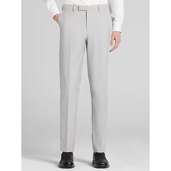 Joseph & Feiss Men's Slim Fit Washable Suit Pants Light Grey - Size: 36W x 30L
