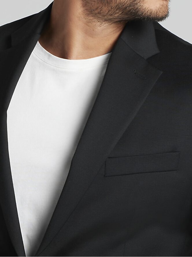 Awearness Kenneth Cole Modern Fit Wool Suit, Black - Big & Tall