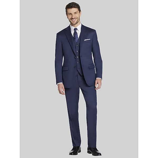 Awearness Kenneth Cole Big & Tall Modern Fit Wool Men's Suit Blue - Size: 42 Extra Long,44 Extra Long,44W x 30L,44W x 32L,46 Extra Long,46W x 30L,48