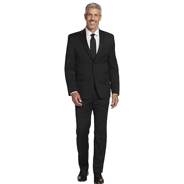 Pronto Uomo Platinum Classic Fit Premium Wool Blend Suit in Black – Men’s Two-Piece Suit Separates, Size 32W x 30L