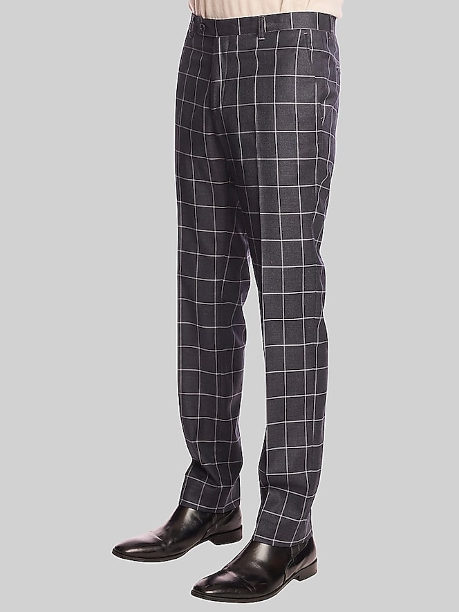Paisley &Amp; Gray Slim Fit Windowpane Plaid Pants