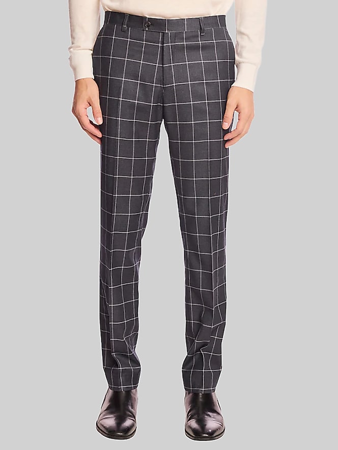 Paisley &Amp; Gray Slim Fit Windowpane Plaid Pants