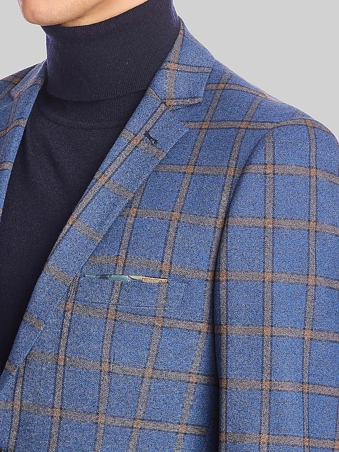 Paisley &Amp; Gray Slim Fit Windowpane Plaid Jacket