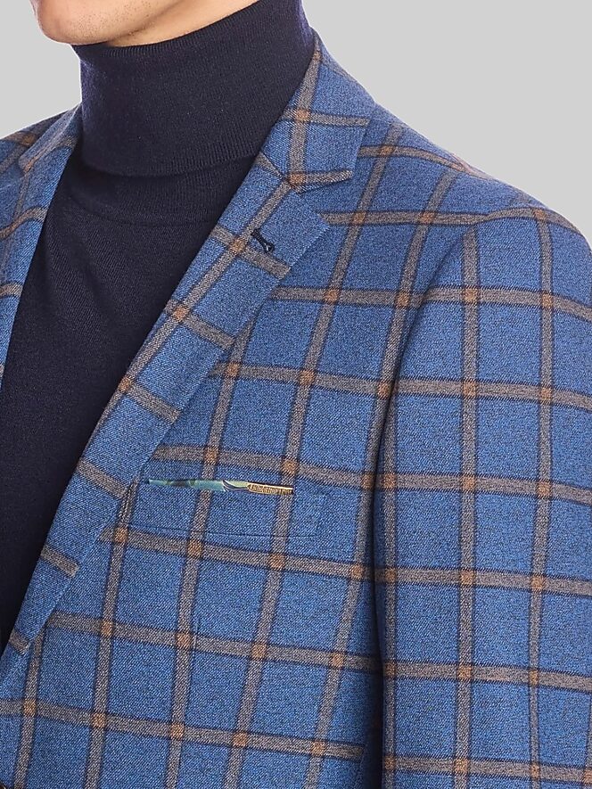 Paisley & Gray Slim Fit Windowpane Plaid Jacket, Blue Windowpane