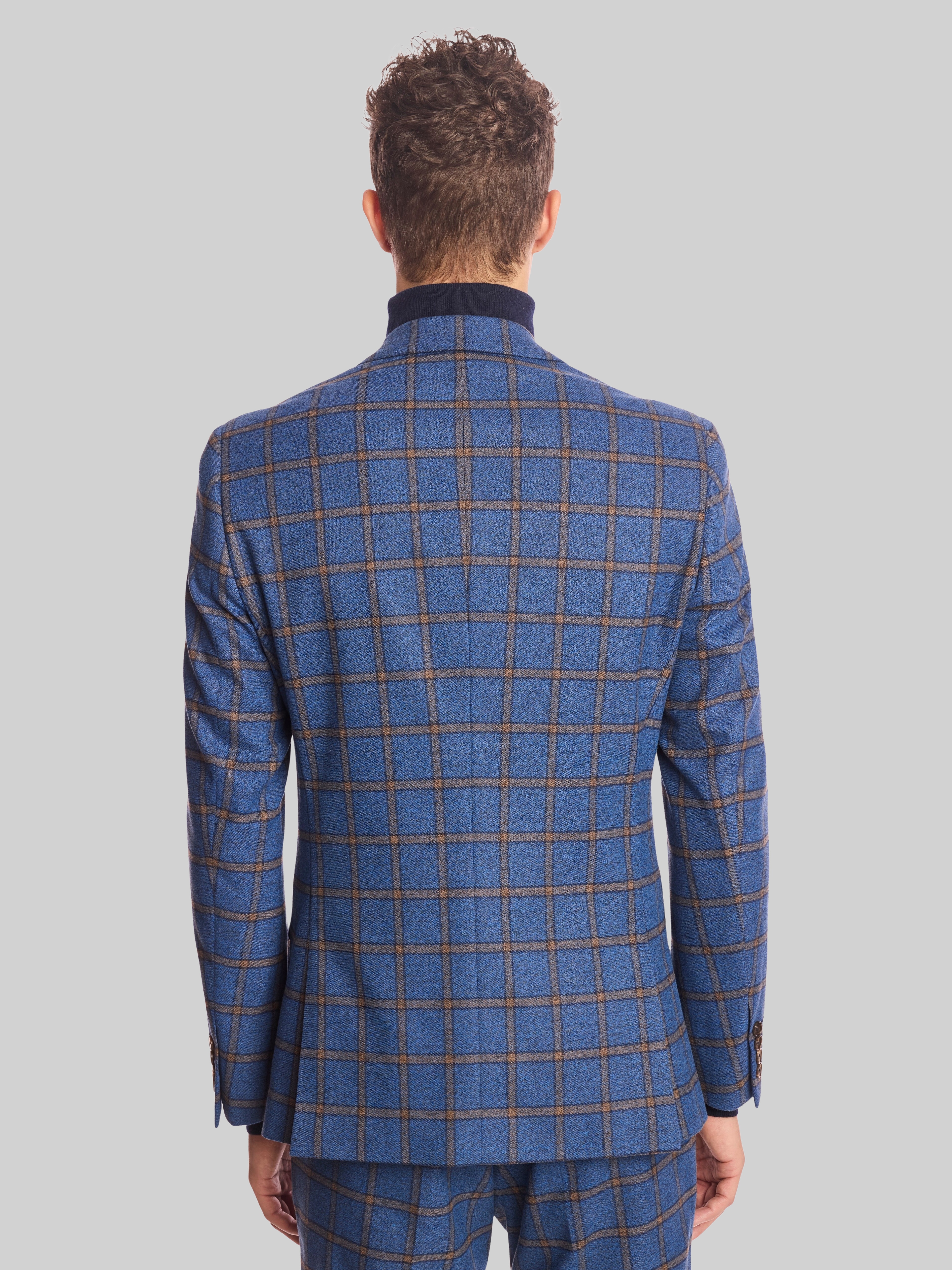 Slim Fit Windowpane Plaid Jacket