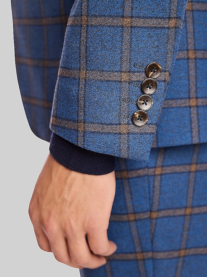 Paisley &Amp; Gray Slim Fit Windowpane Plaid Jacket