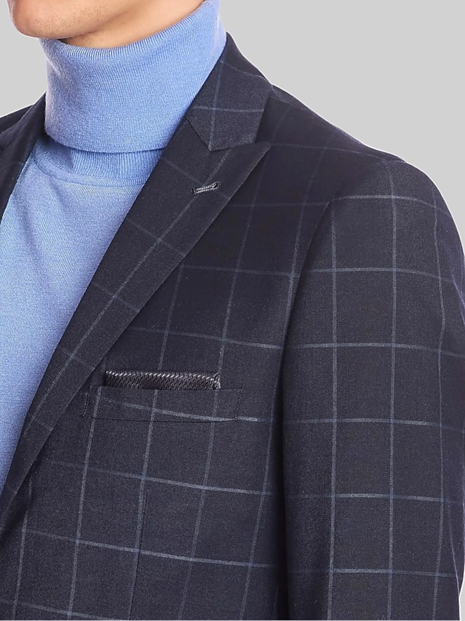 Paisley &Amp; Gray Slim Fit Windowpane Plaid Jacket