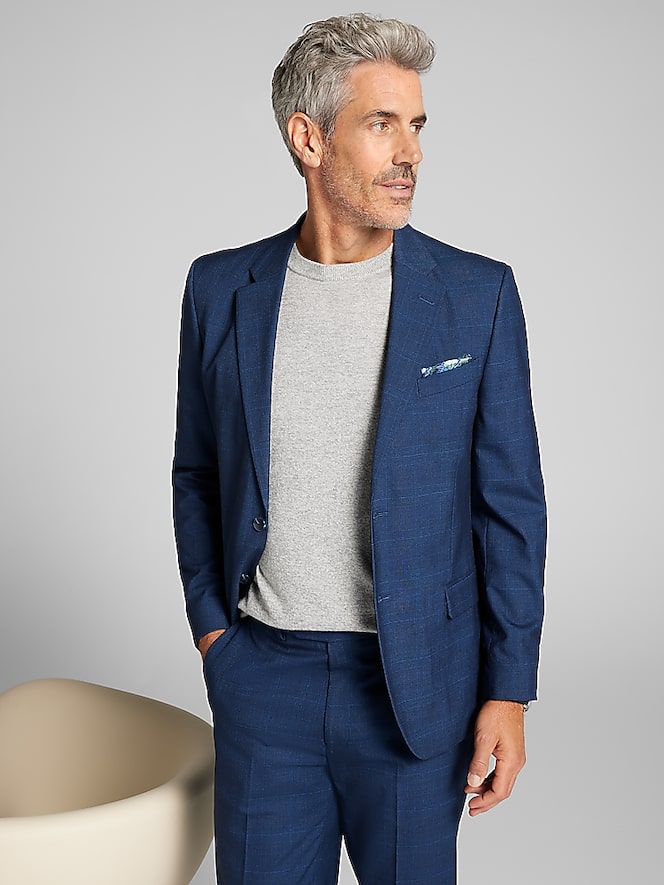 Nautica Modern Fit Plaid Suit