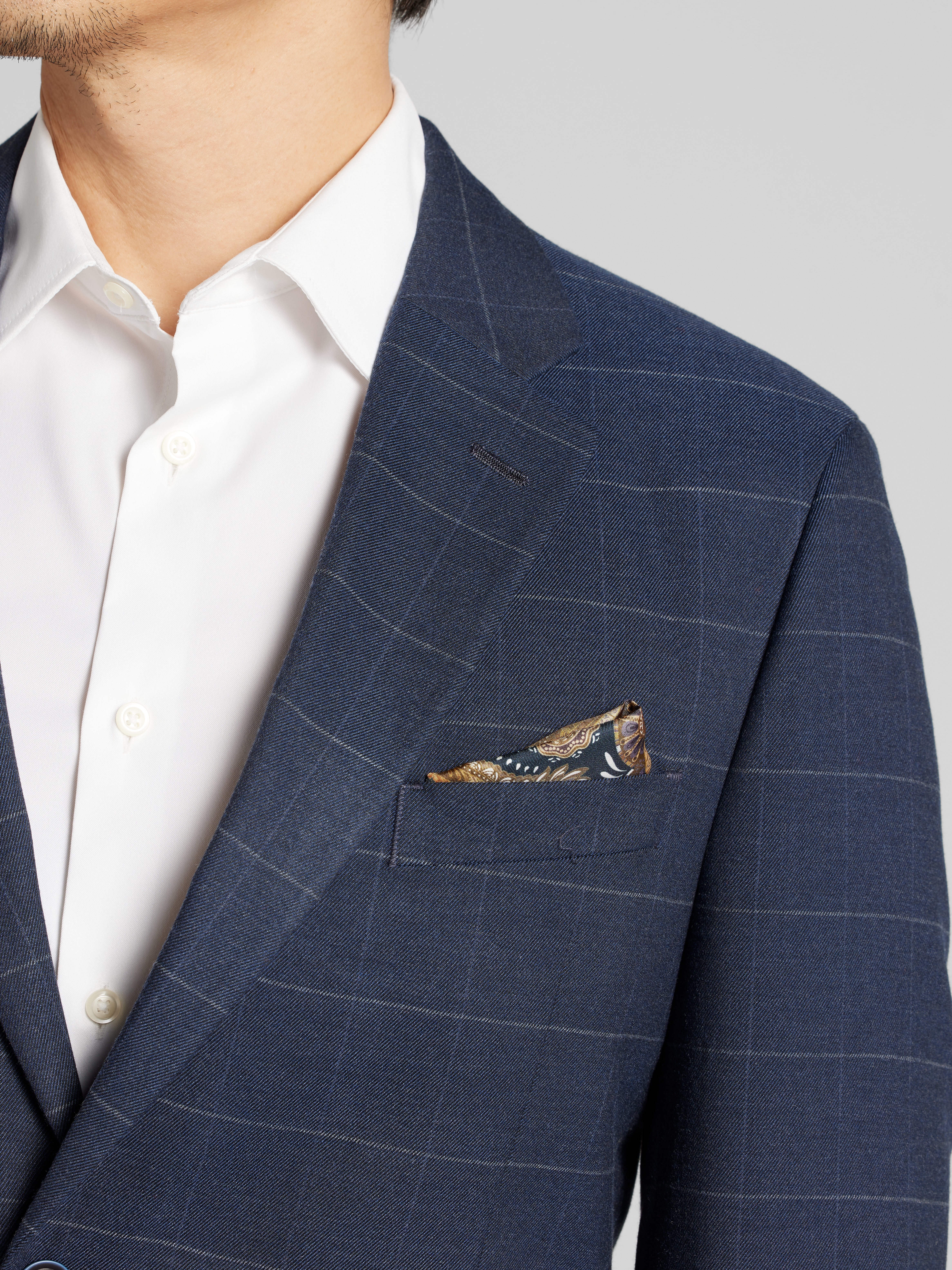 Modern Fit Windowpane Plaid Suit