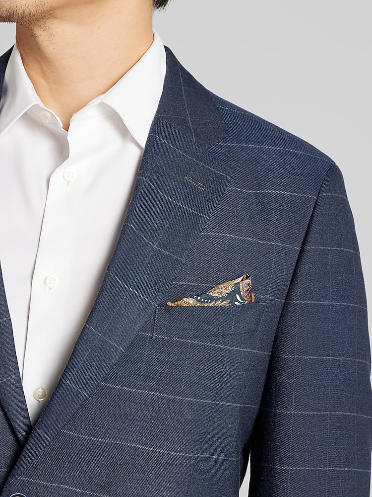 Nautica Men's Modern-Fit Stretch Suit - Blue Windowpane - Size 38r