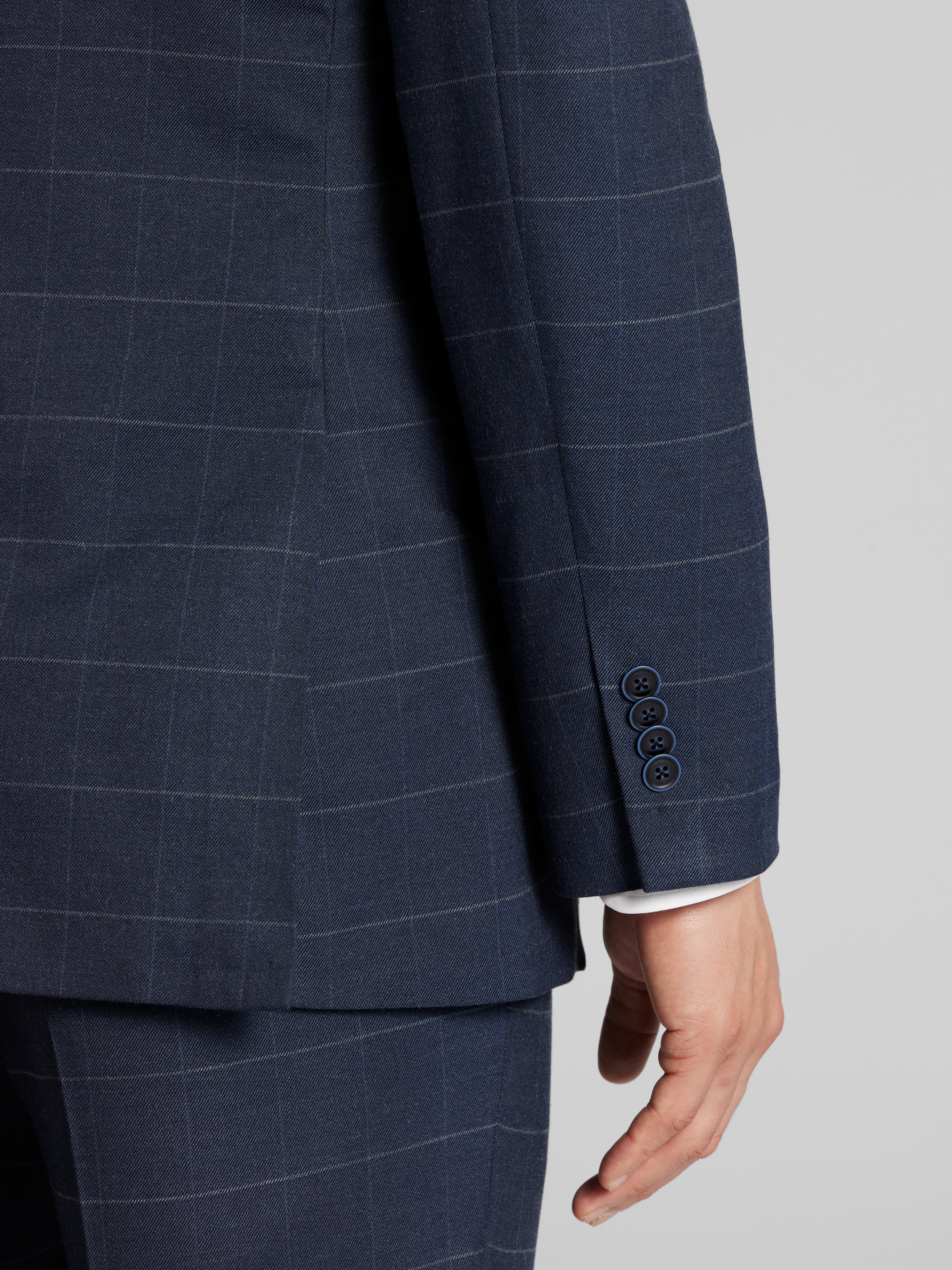 Modern Fit Windowpane Plaid Suit