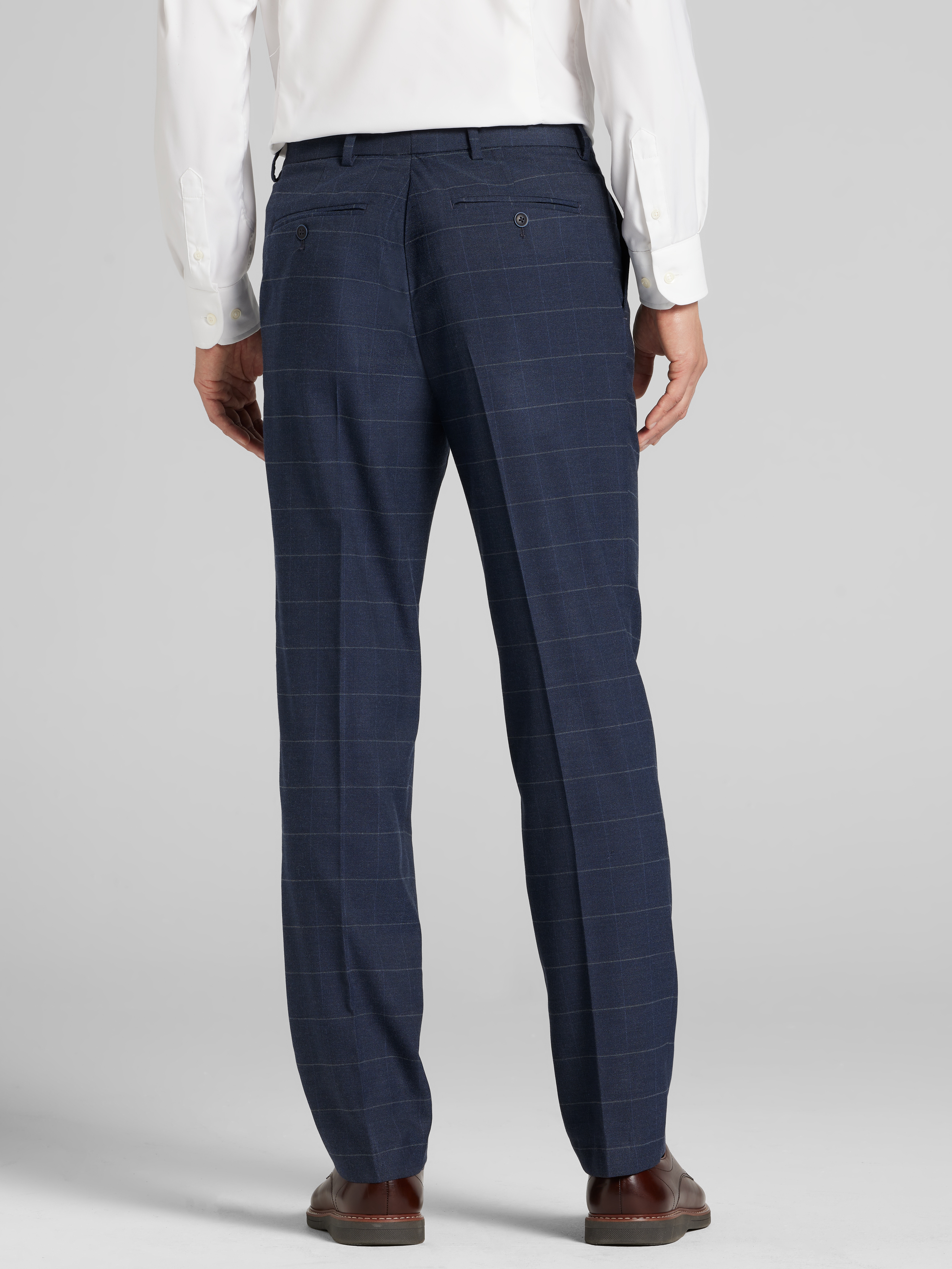 Modern Fit Windowpane Plaid Suit