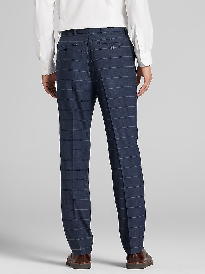 Nautica Modern Fit Windowpane Plaid Suit