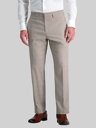 dark beige dress pants Beige linen regular fit Trousers at Hockerty