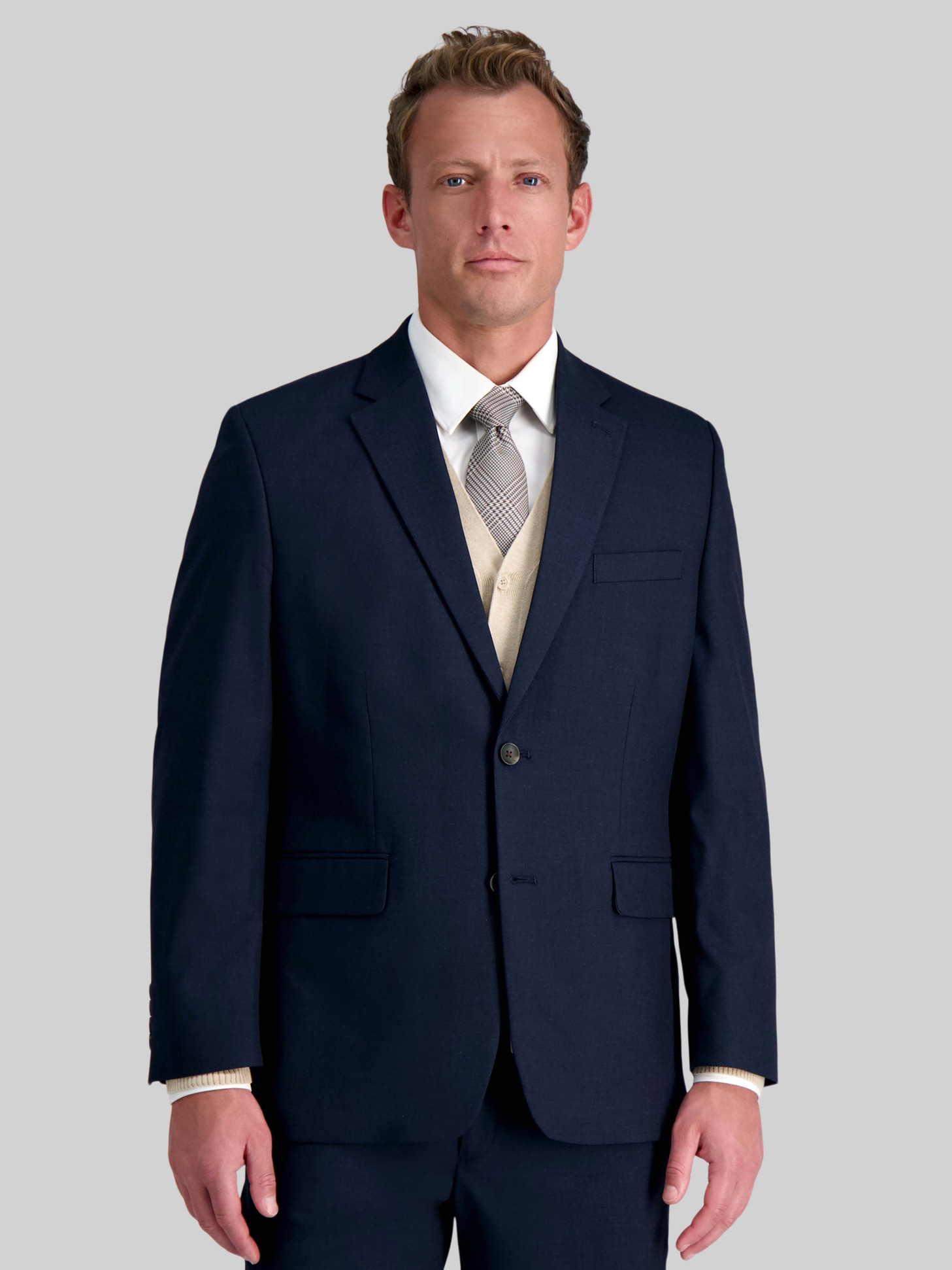 Haggar Classic Fit Suit Jacket, Navy Solid - Blue | Men