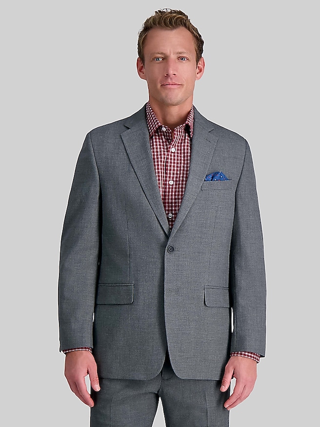 Haggar Men's Classic Fit Premium Stretch Suit Jacket , Med Gray Solid