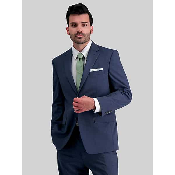 Haggar Men's Classic Fit Premium Stretch Suit Jacket Blue/Postman - Size: 46 Long