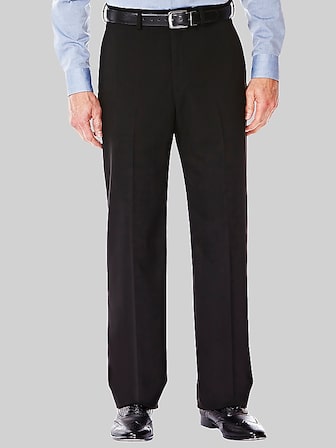 green emerald velvet dress Haggar Premium Comfort Dress Pants, Pleated Front in Black main image 1