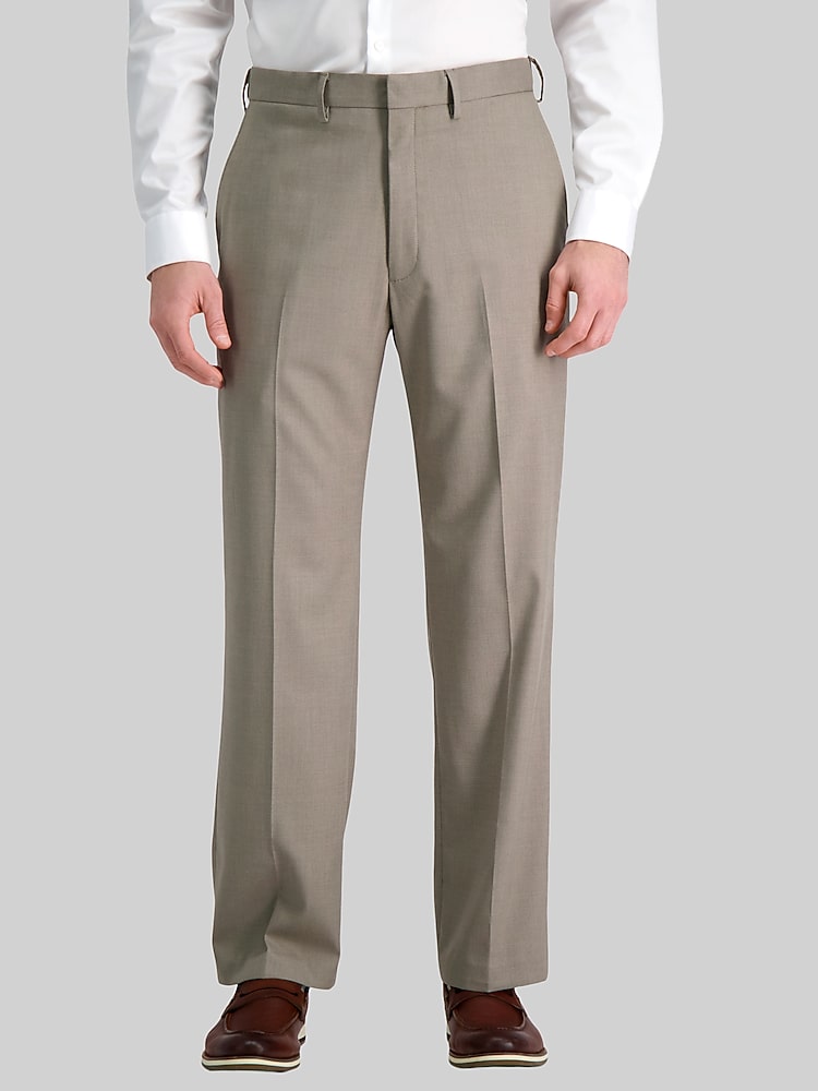 fitted lace wedding dress Haggar Premium Comfort Dress Pants, Pleated Front in Dark Chocolate main image 0