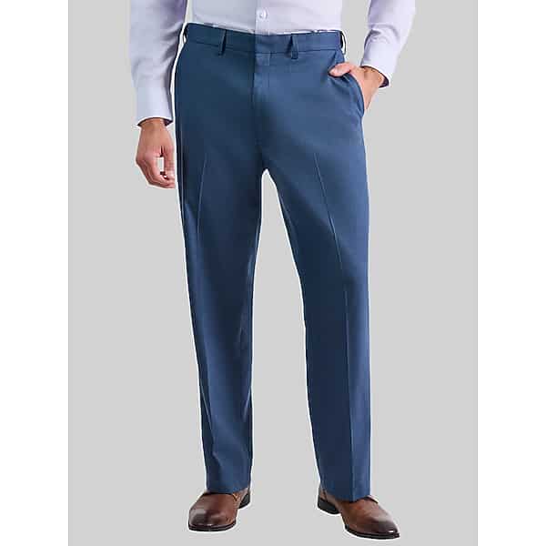 Haggar Men's Classic Fit Premium Stretch Suit Pants Blue Chambray - Size: 38W x 30L