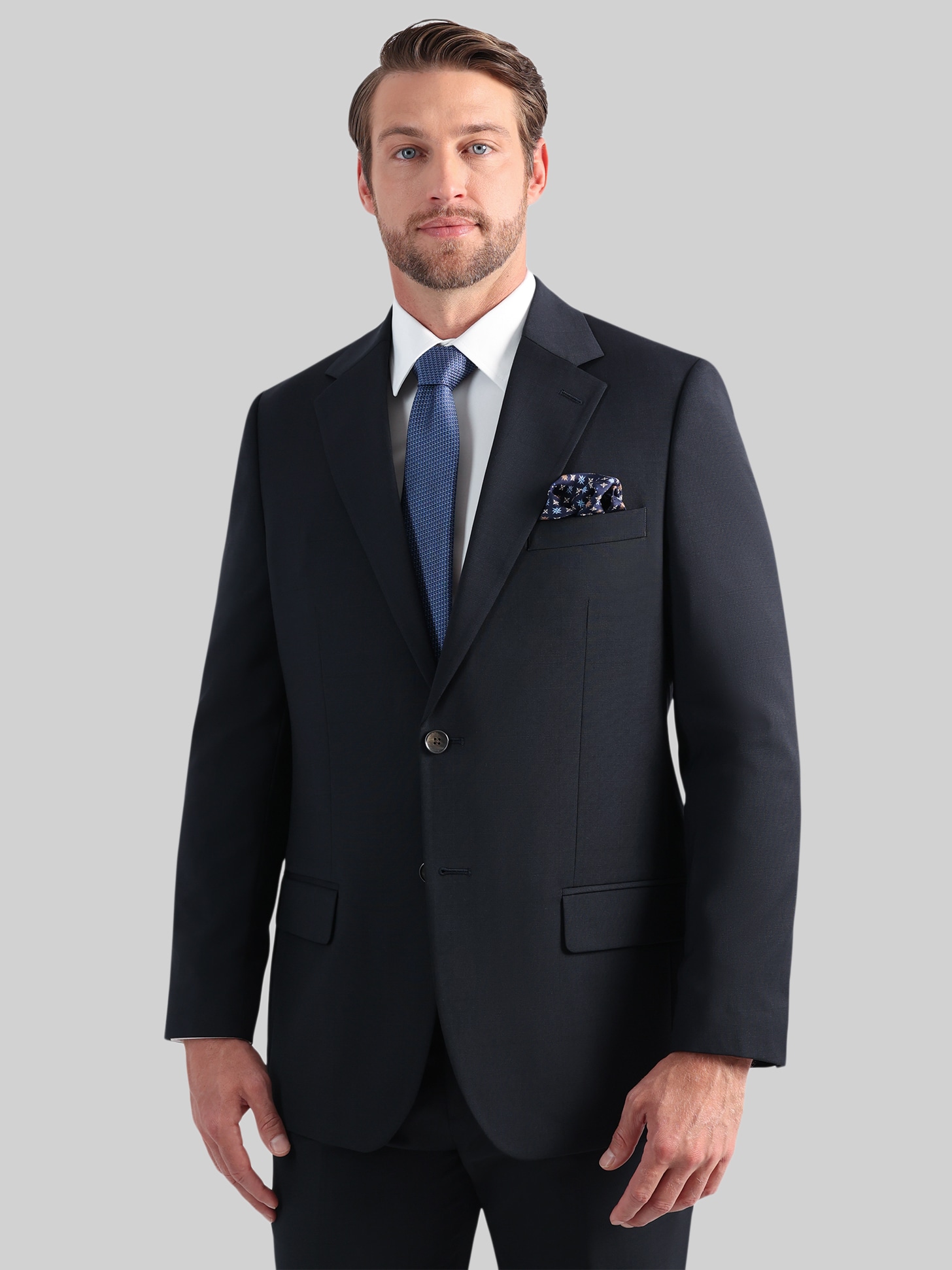 Tailored Fit Windowpane Premium Stretch Suit Jacket