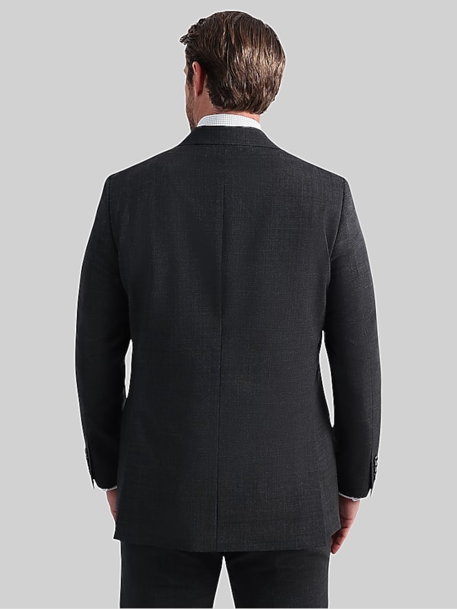 Haggar Tailored Fit Windowpane Wool Blend Premium Stretch Suit Jacket, Charcoal Windowpane - Image 2 of 3